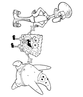 A coloring page of spongebob squarepants